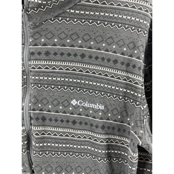 Columbia Sportswear Women's Gray Striped Print High Neck Jacket Sweatshirt Sz M - Picture 4 of 12